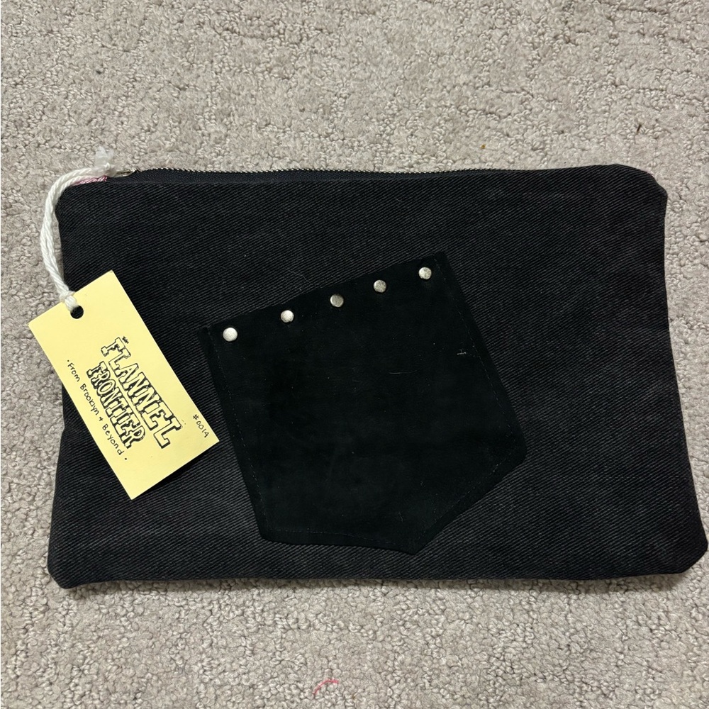 Black Canvas Pouch with Pocket